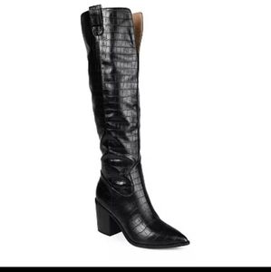 Journee collection therese faux leather knee high boot.